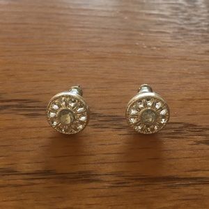 Silver Tone Circle Earrings